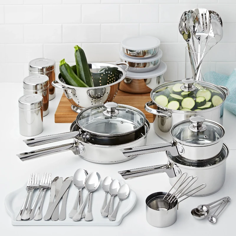52-Piece Stainless Steel Cookware Combo Set