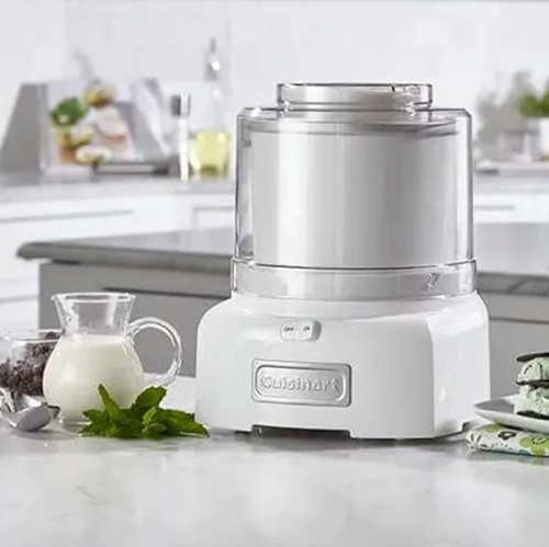 Ice Cream and Sorbet Frozen Yogurt Maker displayed on kitchen counter.