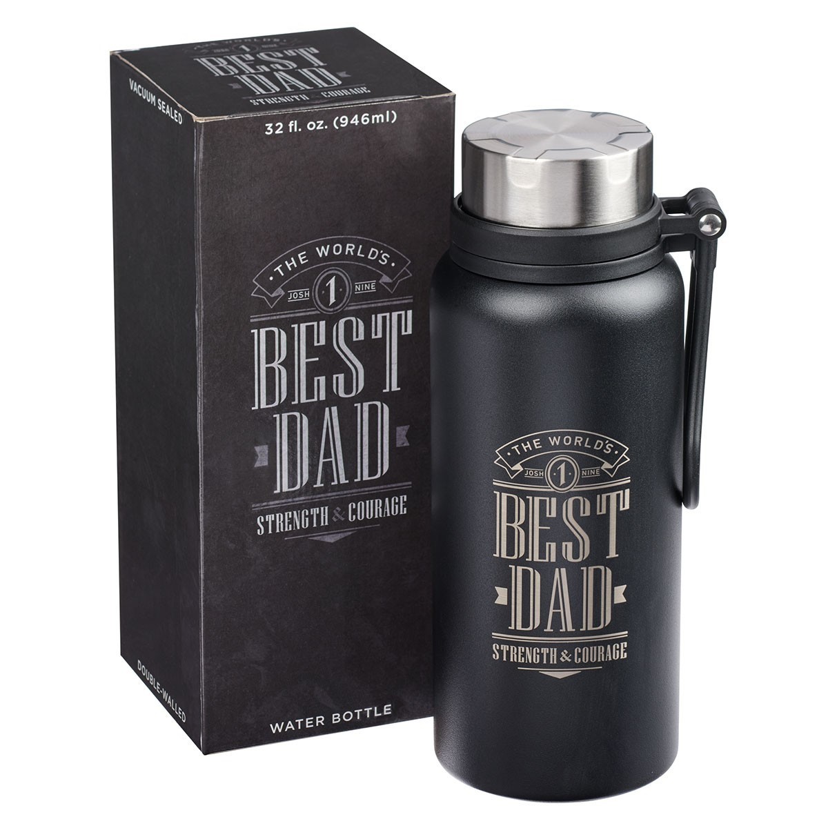 The World's Best Dad Stainless Steel Water Bottle-Joshua1.9